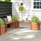 Natural Wood Garden Bench with Built-In Planter Box and Weather-Resistant Outdoor Seating